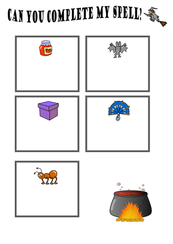 Write the cvc word to complete the spell.