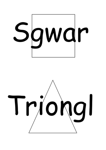 2d shapes posters for display in welsh