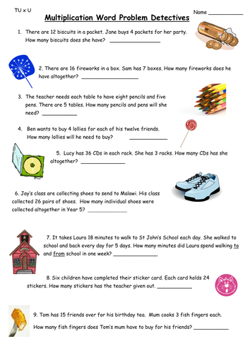 table 85 mathematical of Resources Teaching Multiplication by ali273 Word problems