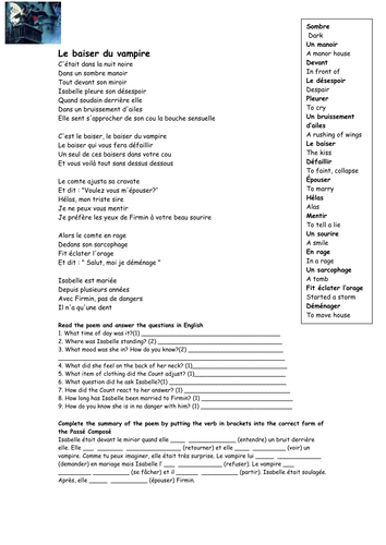 French Halloween Poems