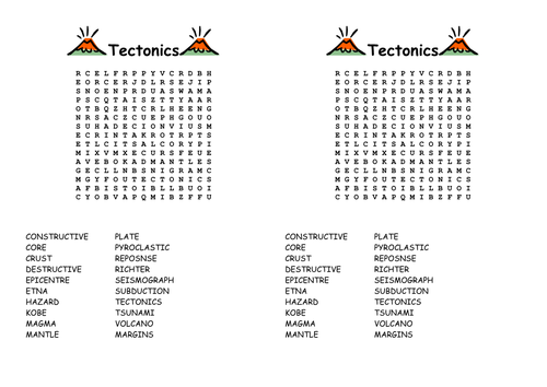 Volcanoes Wordsearch. | Teaching Resources