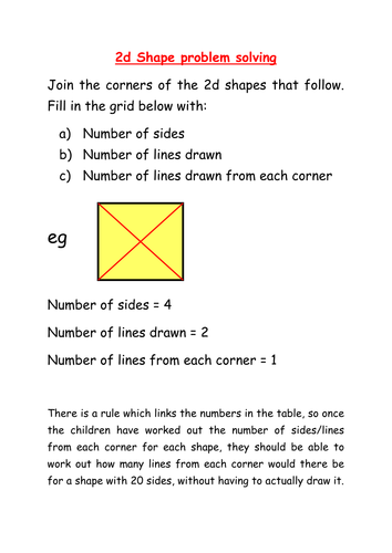 2d shape problem solving activity