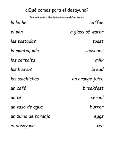 Qué Comes Para El desayuno? - MATCH UP