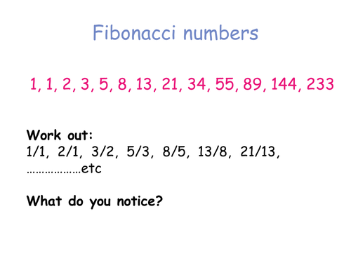 Golden ratio | Teaching Resources