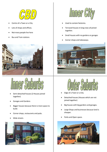 Burgess model zone cards. High and low level