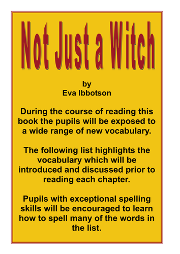 Vocabulary for Not Just a Witch by Eva Ebbotson