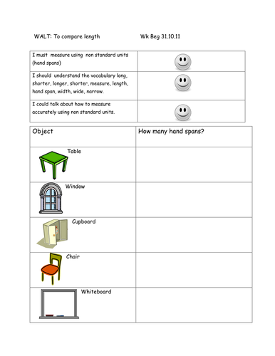 Measuring in Hand Spans by sarahdawnrees - Teaching Resources - Tes