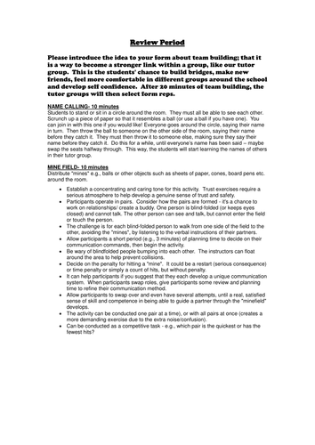 Team building activities