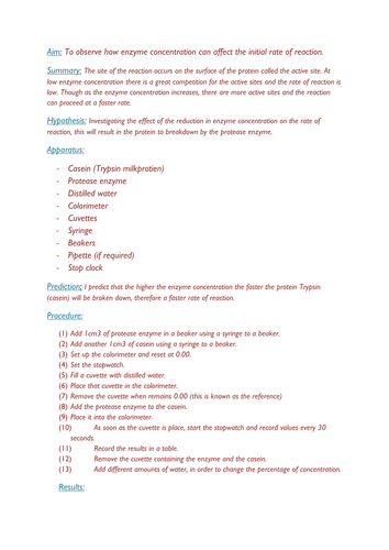 Enzymes | Teaching Resources