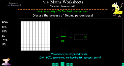 What are Percentages? KS3 Worksheet
