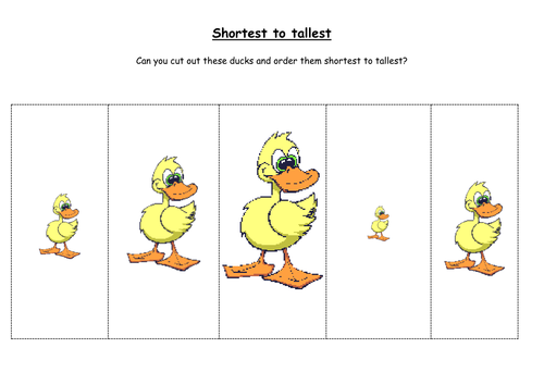 worksheets kindergarten sorting for measure  by Duck Let's  kmed2020 the Farm Dilly on