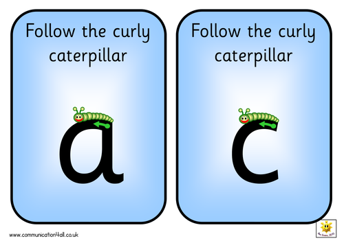 Curly Caterpillar letter formation cards by bevevans22 - Teaching