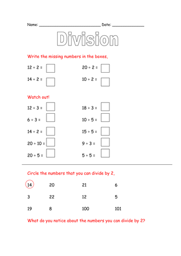 Dividing By 2, 5 And 10 | Teaching Resources