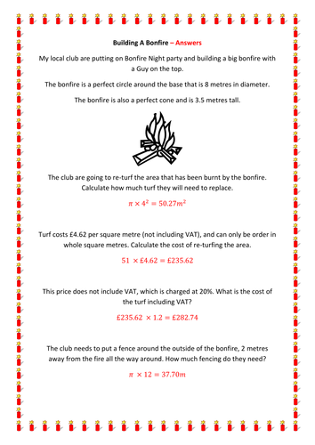 Building A Bonfire: Circumference and Area