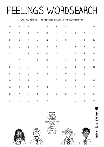 Worksheet Feelings And Emotions Worksheets Pdf feelings word search by starfish1954 teaching resources tes