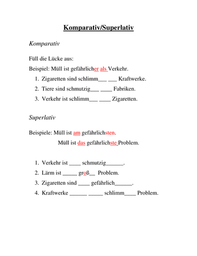 Comparative and Superlative