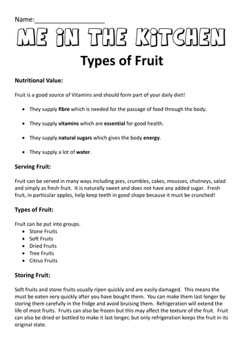 KS3 Food Technology - Fruit Theory