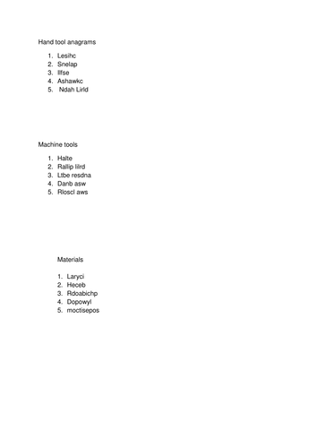 Anagrams | Teaching Resources