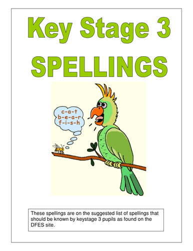 Key stage 3 spellings