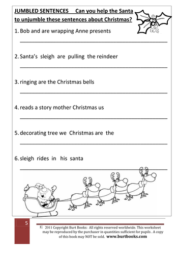 Christmas Theme: Jumbled Sentences | Teaching Resources