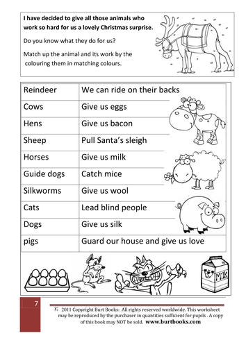 animal matching worksheet Christmas animals for by What Theme : coreenburt do us