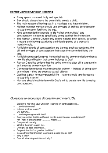 Catholic views on contraception