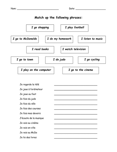 Que fais tu le weekend? - WORKSHEET