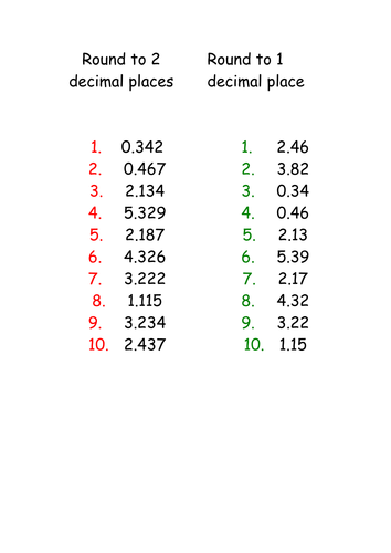 Round to 1 or 2 decimal places by jpspooner - Teaching Resources - Tes