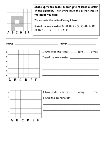 Worksheet coordinates | Teaching Resources