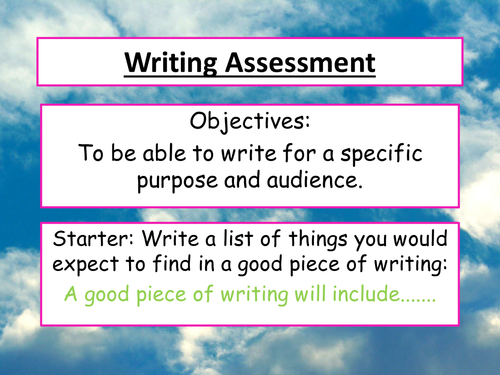 Moving writing from level 3 to 4 aseessment lesson