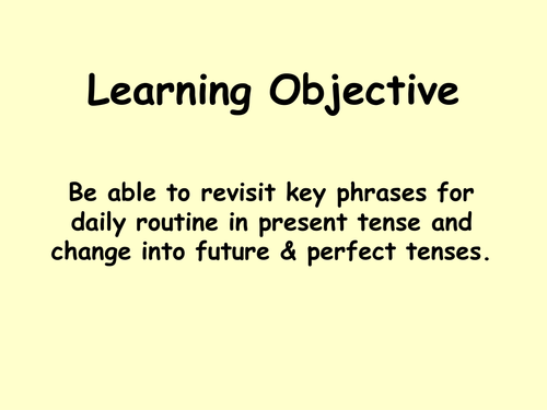 Daily routine - using future & past tenses