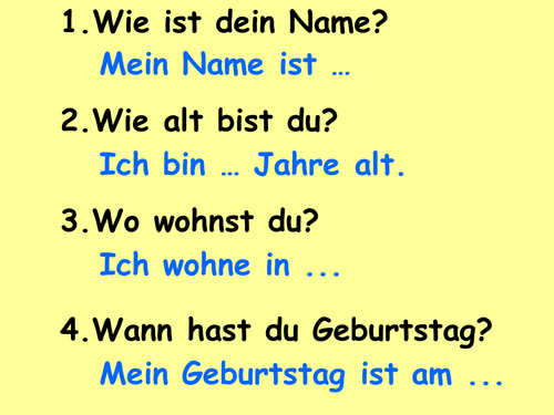 Personal details - beginners