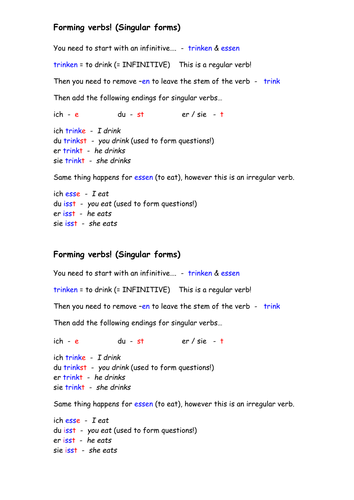 Das Pausenbrot - info sheet