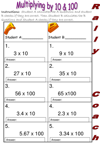 Rally Coach Multiplying by 10  and 100