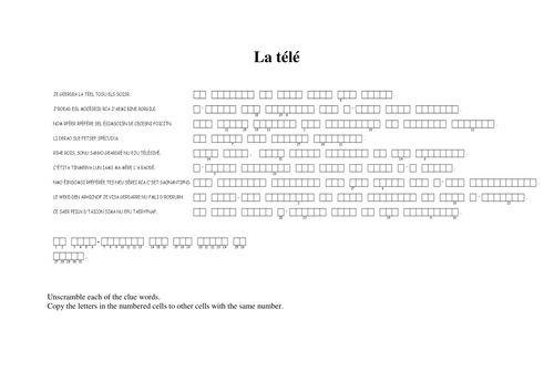 La télé - double puzzle