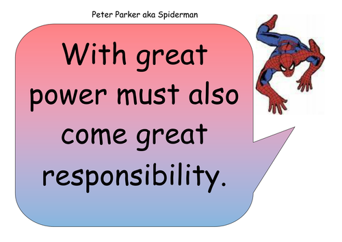 Spiderman helping quotation
