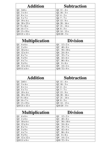 Basic Numeracy Skills