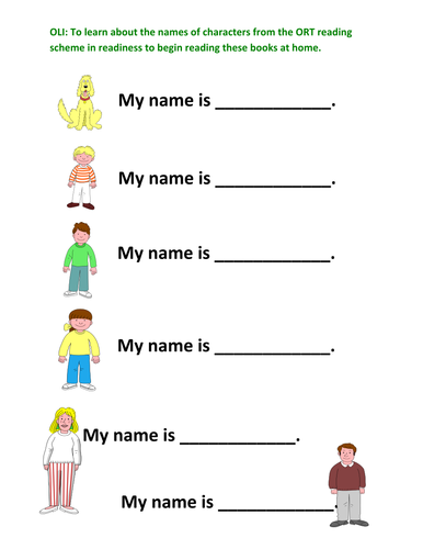 ORT Character names activity