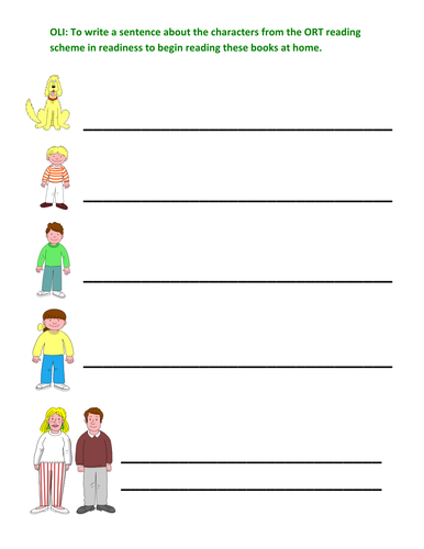 ORT Character sentences activity