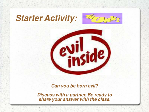 THUNK  - can you be born evil?