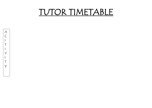 Tutor Timetable - Blank Template