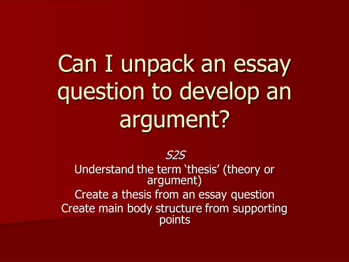 Year 10: Improving Analytical Writing: SoW