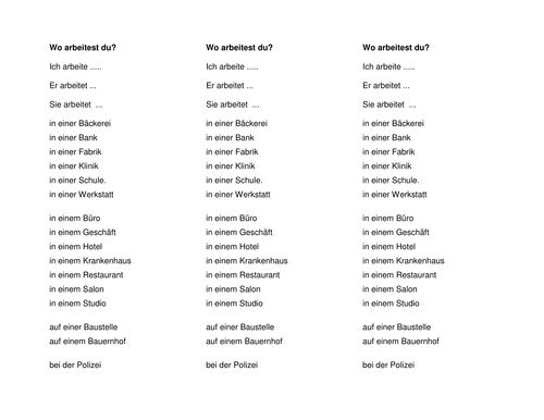 Wo arbeitest du?
