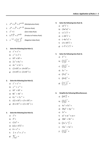 Indices | Teaching Resources