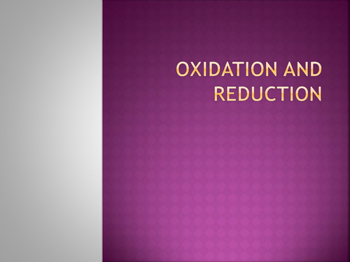 Oxidation and Reduction