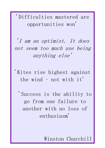 Winston Churchill Quotes Poster