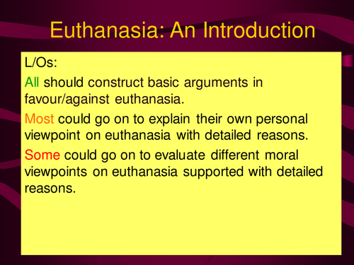 An introduction to euthanasia