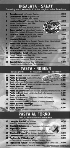 Food & drink menu dice game