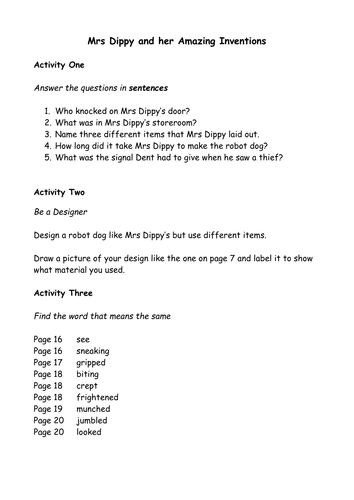 literacy world comprehension sheet teaching resources