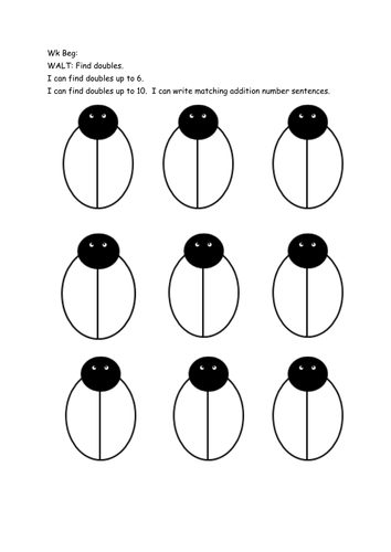 ladybird worksheet blank doubles Ladybird  Resources sarahdawnrees by  Teaching